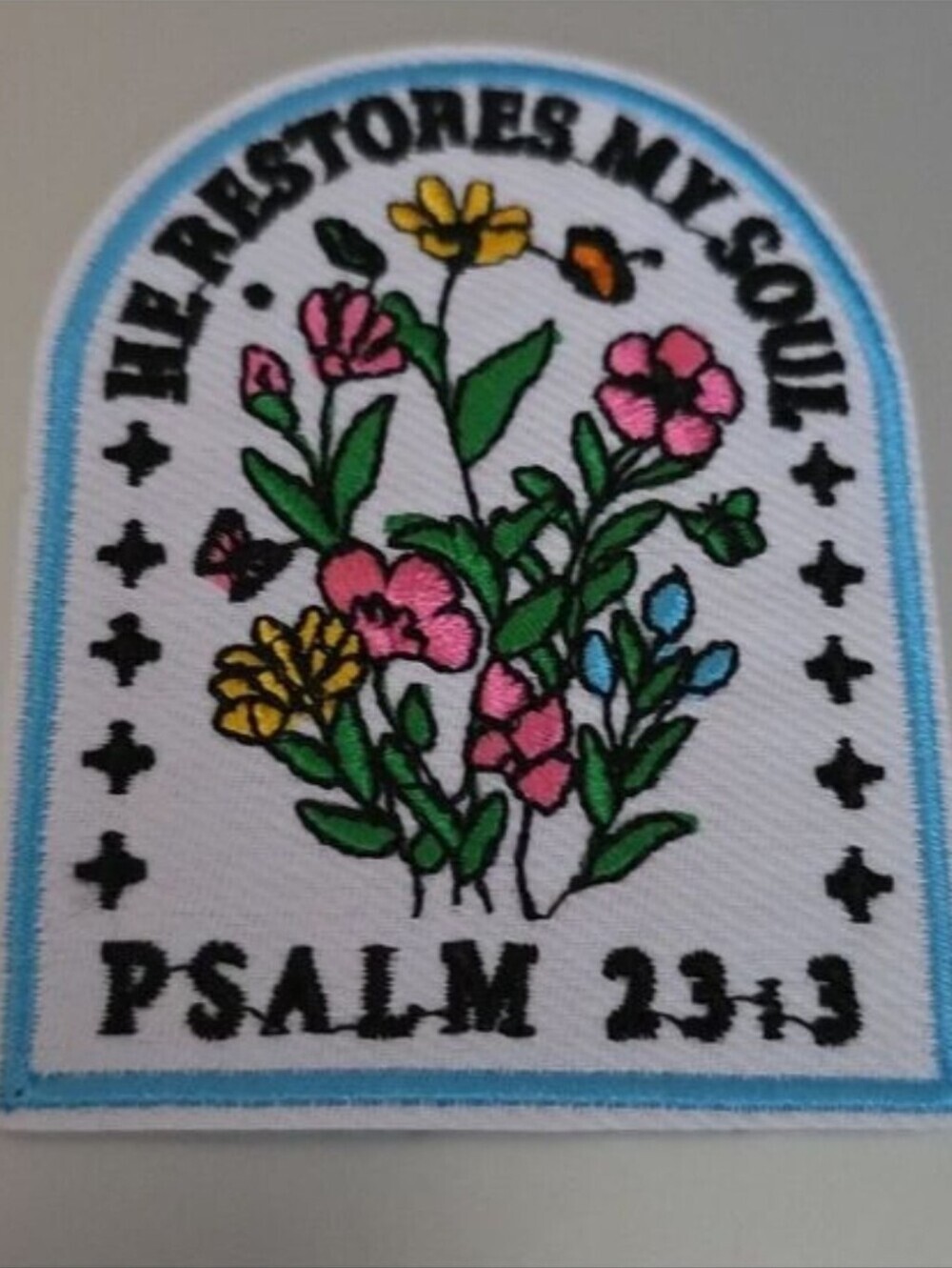 He Restored My Soul Iron On Patch